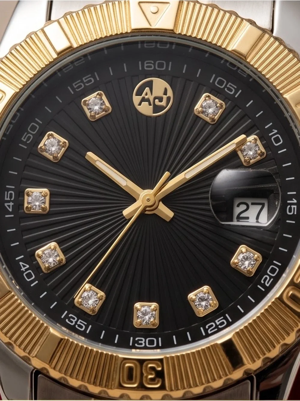 Gold & Black Men's Dress Watch with Date